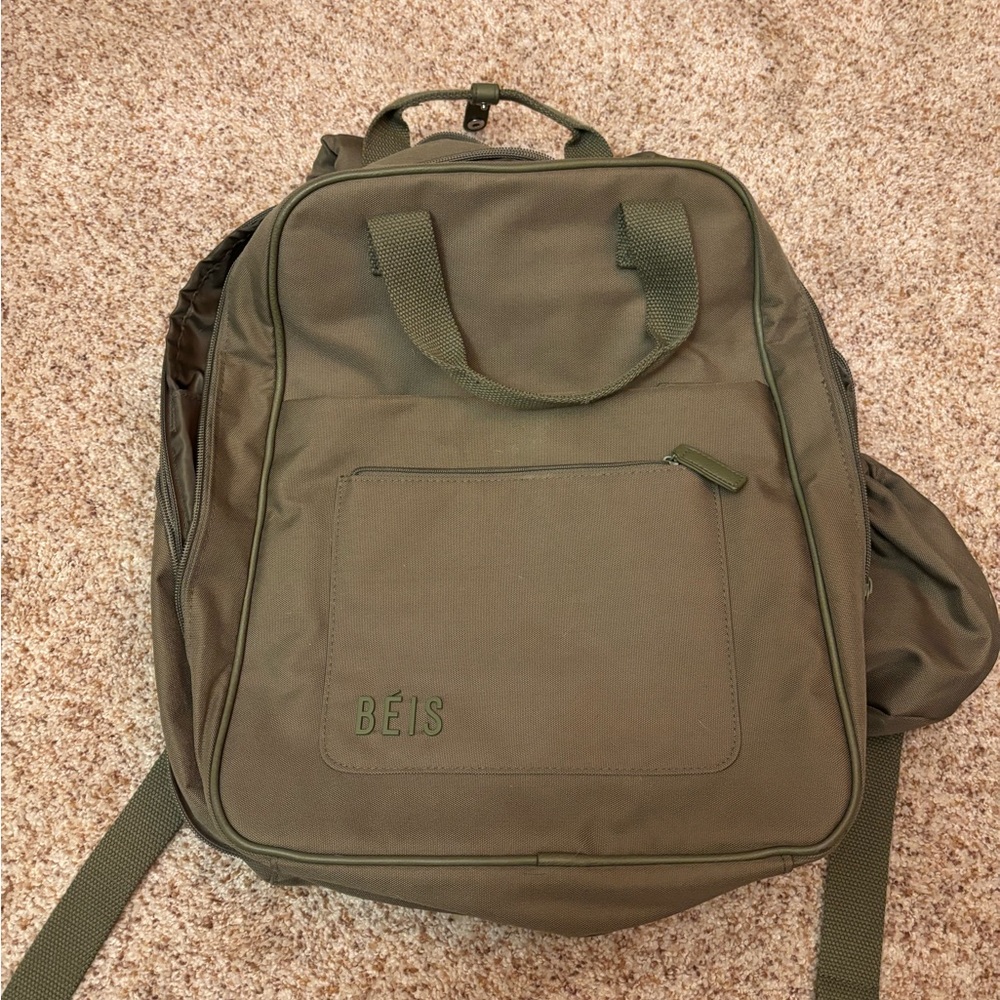 Beis Olive Green Expandable Backpack